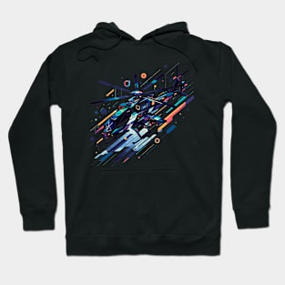 Skyward Future: Geometric Helicopter Hoodie